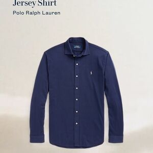 Polo by Ralph Lauren Men's Navy Jersey Shirt Size Large (Gently Used)